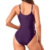 imageHolipick Women Sexy One Piece Swimsuits Strappy Bathing Suits Criss Cross Monokini Lace Up SwimwearDark Purple2