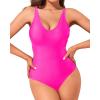 imageHolipick Women Sexy One Piece Swimsuits Strappy Bathing Suits Criss Cross Monokini Lace Up SwimwearHot Pink2
