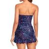 imageHolipick Womens Tummy Control One Piece Swim Dress Strapless Swimsuit Bandeau Skirted Bathing SuitsStar Whole Sky