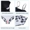 imageHolipick High Waisted Tankini Swimsuits for Women Ruffle Tops with Tummy Control Bottom Two Piece Bathing SuitBlack Palm