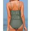 imageHolipick High Waisted Tankini Swimsuits for Women Ruffle Tops with Tummy Control Bottom Two Piece Bathing SuitGray Green