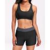 imageHolipick Long Sleeve Swimsuits for Women  3 Piece Rash Guard with Shorts Zipper SPF Swim Shirt with Built in BraGrey and Black