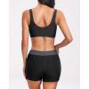 imageHolipick Long Sleeve Swimsuits for Women  3 Piece Rash Guard with Shorts Zipper SPF Swim Shirt with Built in BraGrey and Black