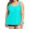 imageHolipick Plus Size 2 Piece Swimsuit  Women Tankini Bathing Suits Flowy Swim Top with Boy ShortsAqua and Blue Floral