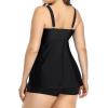 imageHolipick Plus Size 2 Piece Swimsuit  Women Tankini Bathing Suits Flowy Swim Top with Boy ShortsBlack