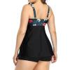 imageHolipick Plus Size 2 Piece Swimsuit  Women Tankini Bathing Suits Flowy Swim Top with Boy ShortsBlack With Floral