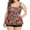 imageHolipick Plus Size 2 Piece Swimsuit  Women Tankini Bathing Suits Flowy Swim Top with Boy ShortsMandala