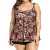 imageHolipick Plus Size 2 Piece Swimsuit  Women Tankini Bathing Suits Flowy Swim Top with Boy ShortsMandala