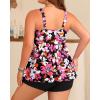 imageHolipick Plus Size 2 Piece Swimsuit  Women Tankini Bathing Suits Flowy Swim Top with Boy ShortsPink Flower