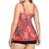 imageHolipick Plus Size 2 Piece Swimsuit  Women Tankini Bathing Suits Flowy Swim Top with Boy ShortsRed Floral