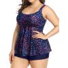imageHolipick Plus Size 2 Piece Swimsuit  Women Tankini Bathing Suits Flowy Swim Top with Boy ShortsStar Whole Sky