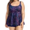 imageHolipick Plus Size 2 Piece Swimsuit  Women Tankini Bathing Suits Flowy Swim Top with Boy ShortsStar Whole Sky