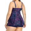 imageHolipick Plus Size 2 Piece Swimsuit  Women Tankini Bathing Suits Flowy Swim Top with Boy ShortsStar Whole Sky