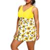 imageHolipick Plus Size Swim Dress Women  One Piece Swimsuit with Skirt V Neck Tummy Control Bathing SuitRoyal Blue1