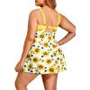 imageHolipick Plus Size Swim Dress Women  One Piece Swimsuit with Skirt V Neck Tummy Control Bathing SuitRoyal Blue1