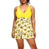 imageHolipick Plus Size Swim Dress Women  One Piece Swimsuit with Skirt V Neck Tummy Control Bathing SuitRoyal Blue1