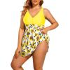 imageHolipick Plus Size Swim Dress Women  One Piece Swimsuit with Skirt V Neck Tummy Control Bathing SuitRoyal Blue1