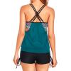 imageHolipick Tankini Swimsuits Two Piece Tummy Control Bathing Suits Blouson Swim Tank Top with Boy ShortsBlue Green