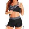 imageHolipick Tankini Swimsuits Two Piece Tummy Control Bathing Suits Blouson Swim Tank Top with Boy ShortsCamo