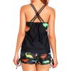 imageHolipick Tankini Swimsuits Two Piece Tummy Control Bathing Suits Blouson Swim Tank Top with Boy ShortsDinosaur