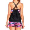 imageHolipick Tankini Swimsuits Two Piece Tummy Control Bathing Suits Blouson Swim Tank Top with Boy ShortsPink Coconut Tree