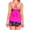 imageHolipick Tankini Swimsuits Two Piece Tummy Control Bathing Suits Blouson Swim Tank Top with Boy ShortsPink Floral