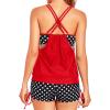 imageHolipick Tankini Swimsuits Two Piece Tummy Control Bathing Suits Blouson Swim Tank Top with Boy ShortsRed and Dot