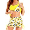 imageHolipick Tankini Swimsuits Two Piece Tummy Control Bathing Suits Blouson Swim Tank Top with Boy ShortsYellow Sunflower