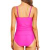 imageHolipick Tummy Control Tankini Swimsuits for Women Bandeau Swimsuits Twist Strapless Tankini Top with Bikini BottomsHot Pink