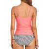 imageHolipick Tummy Control Tankini Swimsuits for Women Bandeau Swimsuits Twist Strapless Tankini Top with Bikini BottomsPink Striped