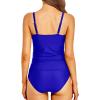 imageHolipick Tummy Control Tankini Swimsuits for Women Bandeau Swimsuits Twist Strapless Tankini Top with Bikini BottomsRoyal Blue