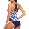 imageHolipick Tummy Control Two Piece Tankini Set Swimsuits for Women V Neck Tankini Top Bathing Suits with Swim BottomBlue Floral