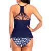 imageHolipick Tummy Control Two Piece Tankini Set Swimsuits for Women V Neck Tankini Top Bathing Suits with Swim BottomBlue Geometric