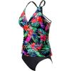 imageHolipick Tummy Control Two Piece Tankini Set Swimsuits for Women V Neck Tankini Top Bathing Suits with Swim BottomColorful Flower