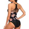 imageHolipick Tummy Control Two Piece Tankini Set Swimsuits for Women V Neck Tankini Top Bathing Suits with Swim BottomPink Floral