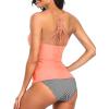 imageHolipick Tummy Control Two Piece Tankini Set Swimsuits for Women V Neck Tankini Top Bathing Suits with Swim BottomPink Stripe