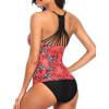 imageHolipick Tummy Control Two Piece Tankini Set Swimsuits for Women V Neck Tankini Top Bathing Suits with Swim BottomRed Floral
