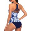 imageHolipick Tummy Control Two Piece Tankini Set Swimsuits for Women V Neck Tankini Top Bathing Suits with Swim BottomTie Dye