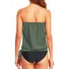 imageHolipick Two Piece Bathing Suit Strapless Tankini Swimsuits for Women Bandeau Swimsuits Blouson Tankini Tops with BottomArmy Green
