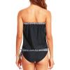 imageHolipick Two Piece Bathing Suit Strapless Tankini Swimsuits for Women Bandeau Swimsuits Blouson Tankini Tops with BottomBlack Geometric