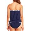 imageHolipick Two Piece Bathing Suit Strapless Tankini Swimsuits for Women Bandeau Swimsuits Blouson Tankini Tops with BottomBlue Stripes