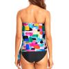 imageHolipick Two Piece Bathing Suit Strapless Tankini Swimsuits for Women Bandeau Swimsuits Blouson Tankini Tops with BottomColor Block