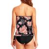 imageHolipick Two Piece Bathing Suit Strapless Tankini Swimsuits for Women Bandeau Swimsuits Blouson Tankini Tops with BottomPink Floral