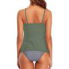 imageHolipick Two Piece Tankini Bathing Suits for Women Tummy Control Swimsuits High Neck Swim Tankini Top with Bikini BottomArmy Green