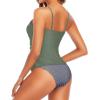 imageHolipick Two Piece Tankini Bathing Suits for Women Tummy Control Swimsuits High Neck Swim Tankini Top with Bikini BottomArmy Green