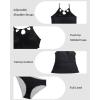 imageHolipick Two Piece Tankini Bathing Suits for Women Tummy Control Swimsuits High Neck Swim Tankini Top with Bikini BottomBlack