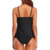 imageHolipick Two Piece Tankini Bathing Suits for Women Tummy Control Swimsuits High Neck Swim Tankini Top with Bikini BottomBlack