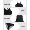 imageHolipick Two Piece Tankini Bathing Suits for Women Tummy Control Swimsuits High Neck Swim Tankini Top with Bikini BottomBlack Striped