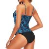 imageHolipick Two Piece Tankini Bathing Suits for Women Tummy Control Swimsuits High Neck Swim Tankini Top with Bikini BottomBlue Paisley