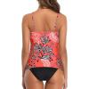 imageHolipick Two Piece Tankini Bathing Suits for Women Tummy Control Swimsuits High Neck Swim Tankini Top with Bikini BottomRed Floral